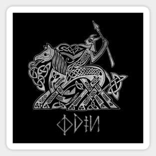 Odin Entering Valhalla on Sleipnir (Gray) Magnet